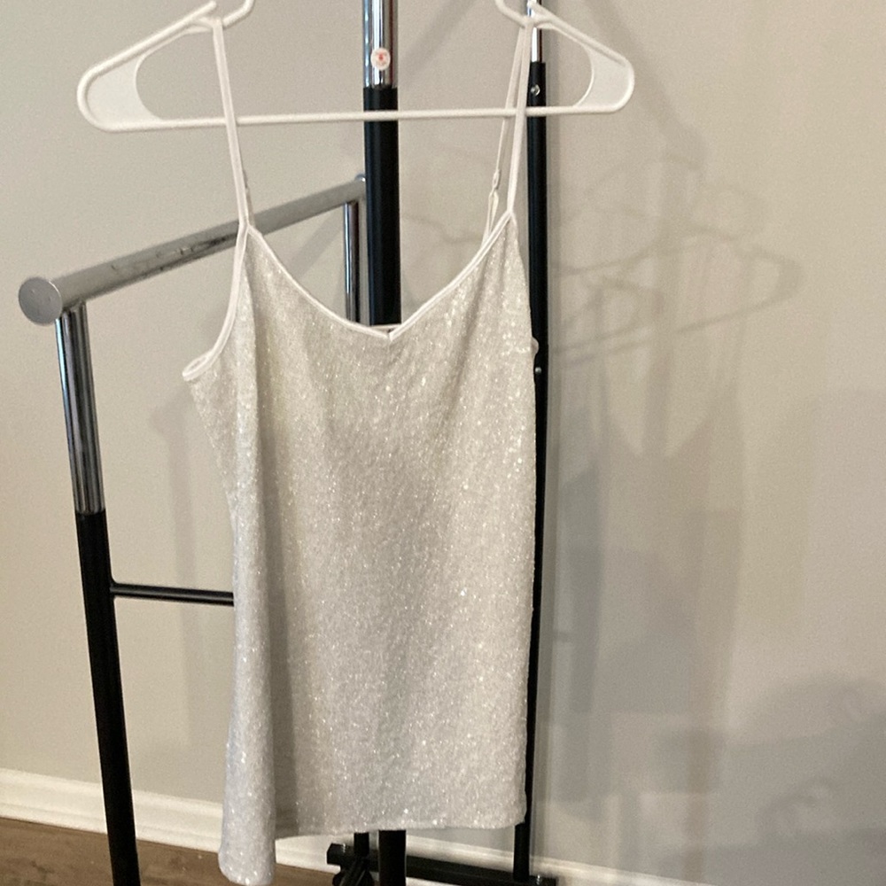 White sequins tank top express size small